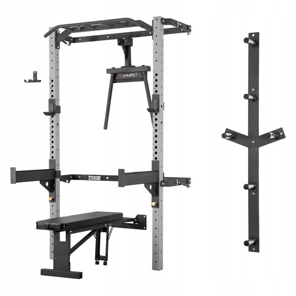 Power Rack Klatka Hms Składana Z Ławką Poręczami Stojakiem Na Talerze