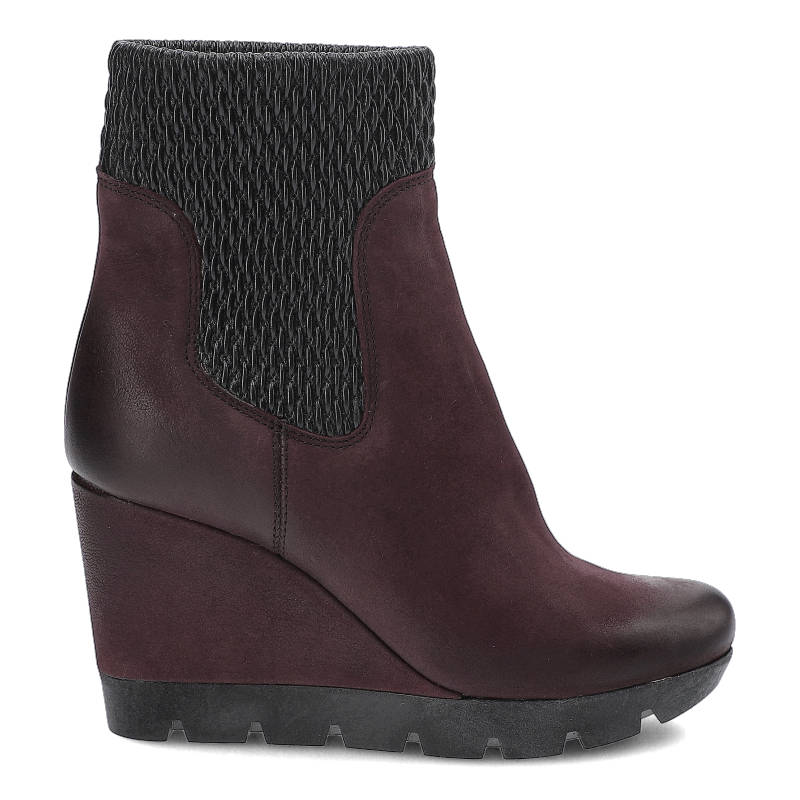 Bordowe Botki Simen Damskie Buty Na Koturnie Rozmiar 39