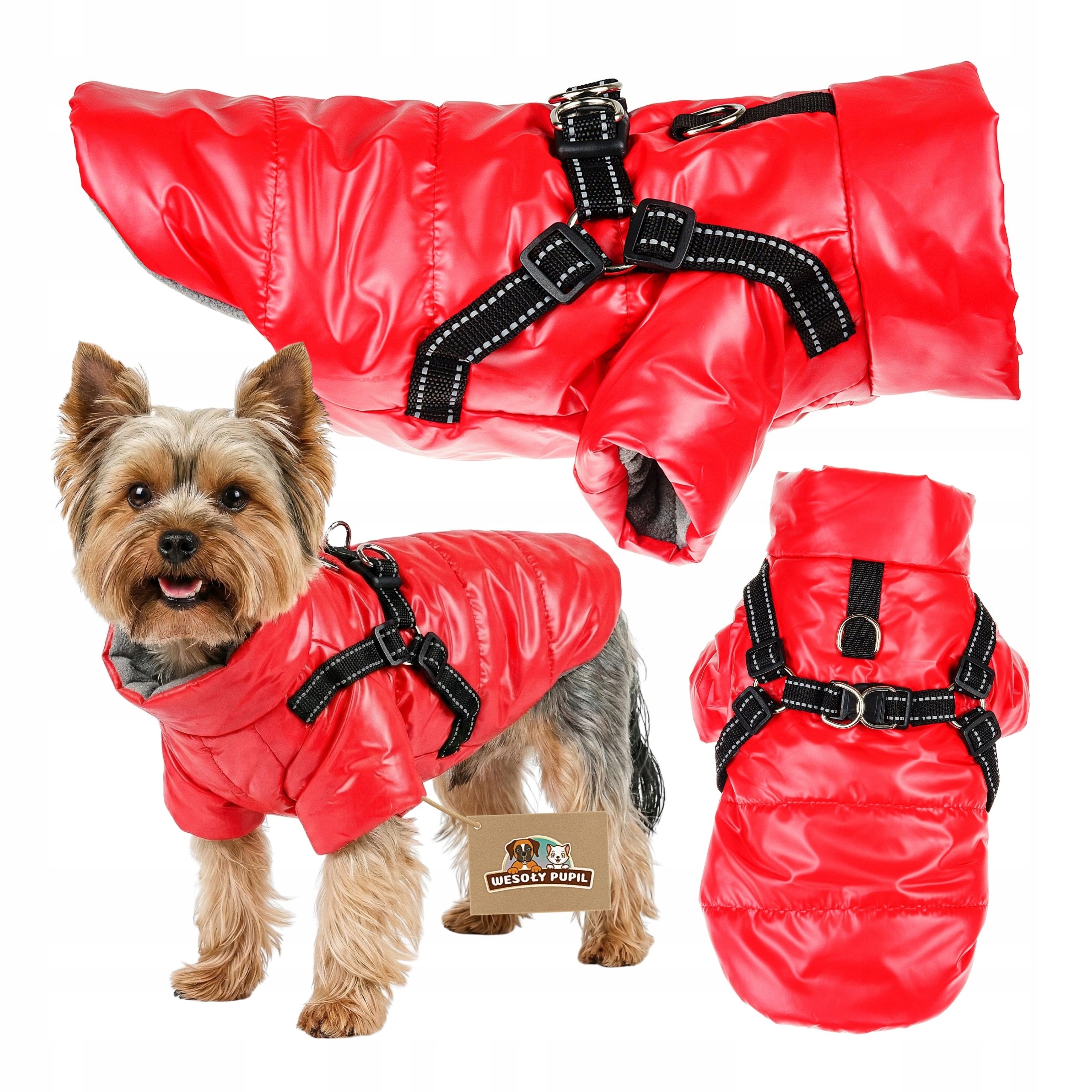 Obleček pro psa na zimu s postrojem 2v1 teplá bunda pro malého a středního psa, velikost M