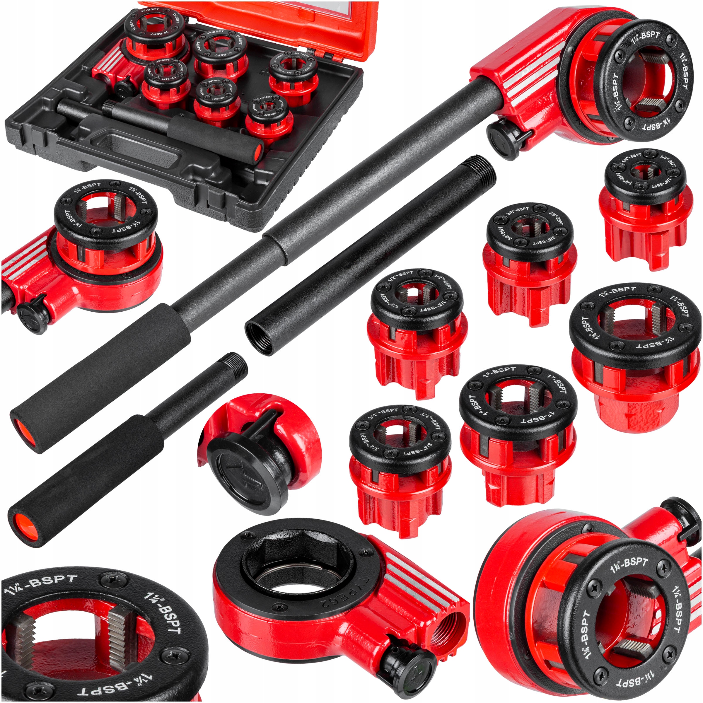 Gwintownica do rur Lex zestaw 6 głowic 1/4"–1 1/4