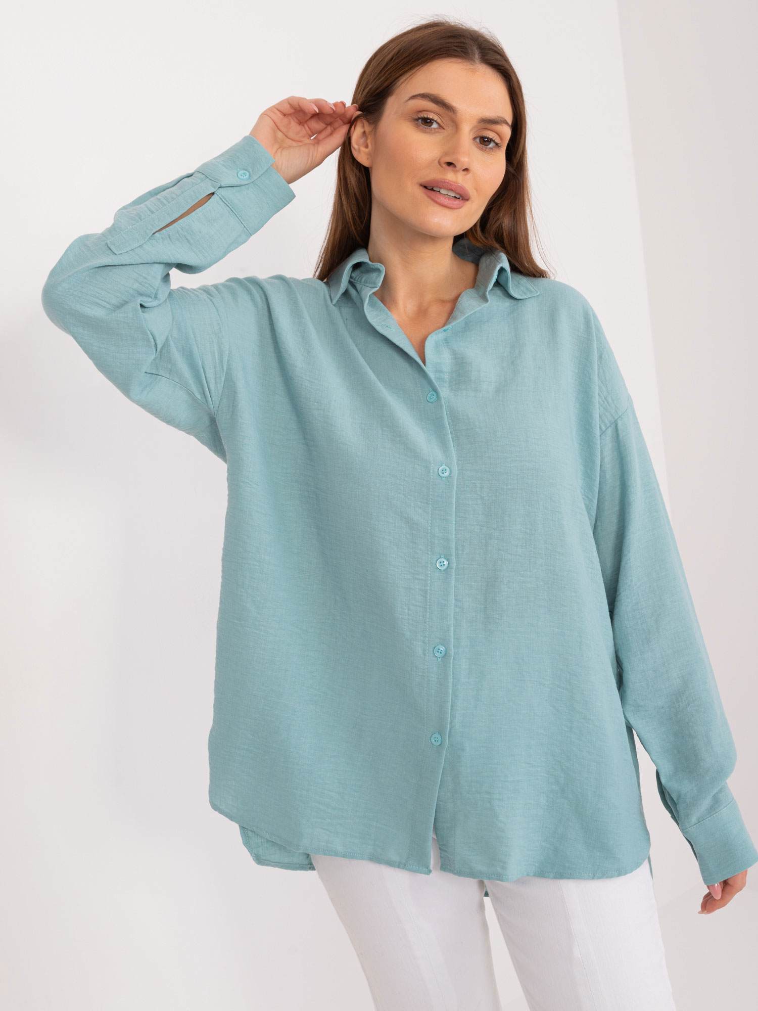 Klasyczna koszula damska S/M w kolorze pistacjowym