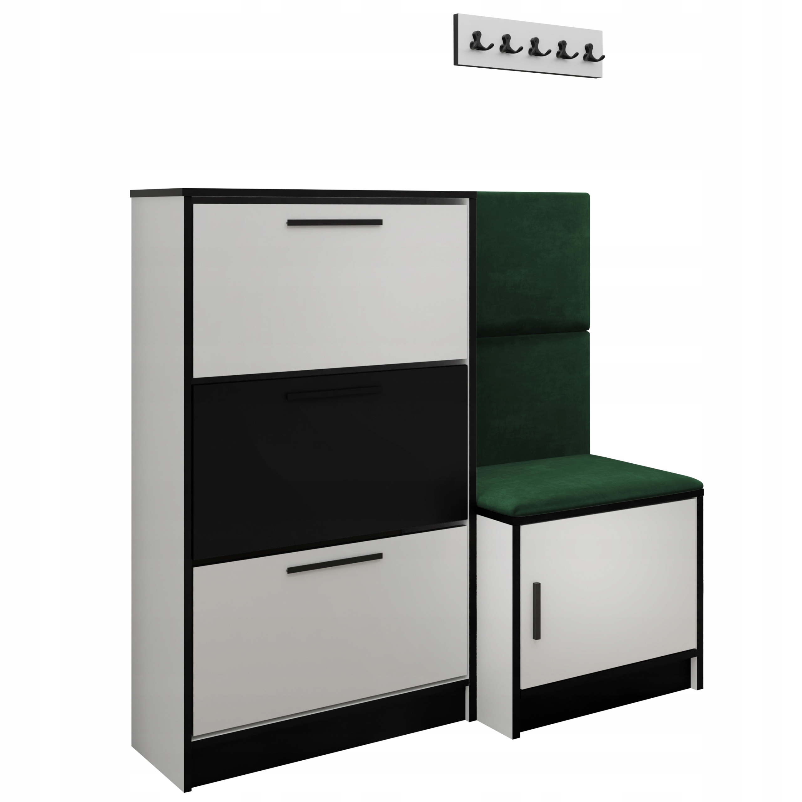 Sada Koli botník a sedák bílá zelená tkanina