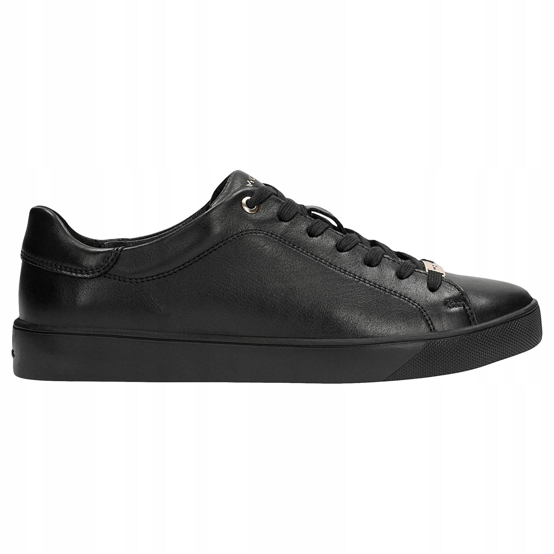 Černé dámské tenisky z hladké kůže, velikost vel.