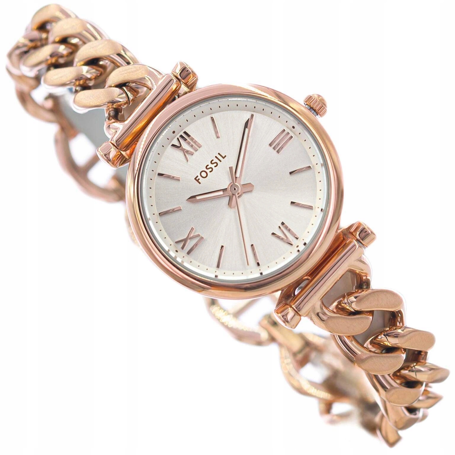 Dámské Hodinky Fossil ES5330 Carlie Růžové Zlato Náramek Neobrite 50 M