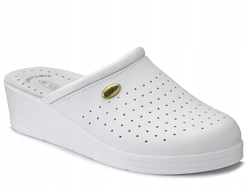 Dámské kožené nazouváky Sanital Flex 707 bílé, vel. 39