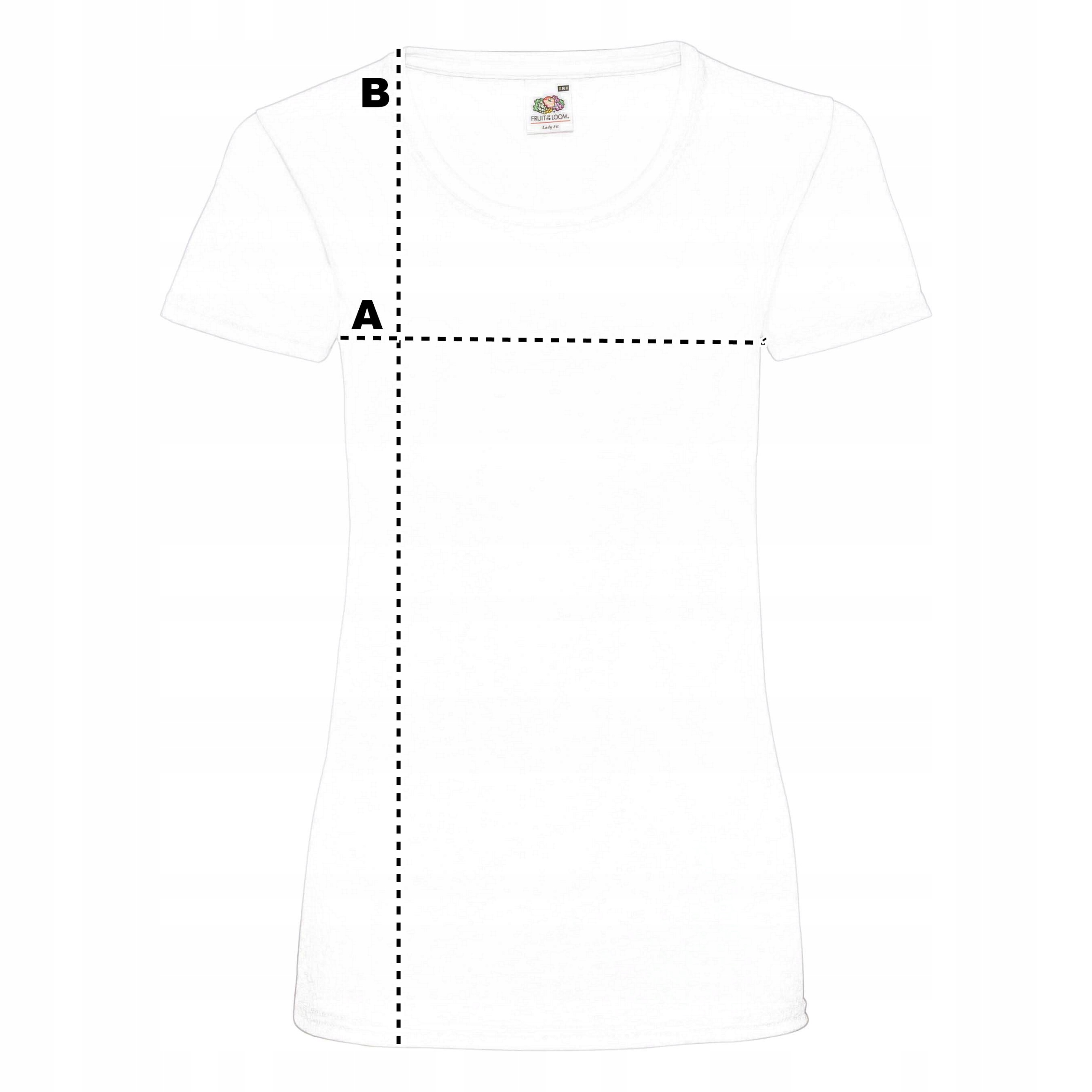 KOSZULKA DAMSKA T-SHIRT FRUIT OF THE LOOM HD L Dekolt okrągły