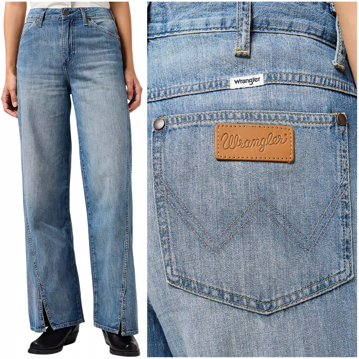 Wrangler Spat Loose volné široké dámské džínové kalhoty palazzo W27 L30