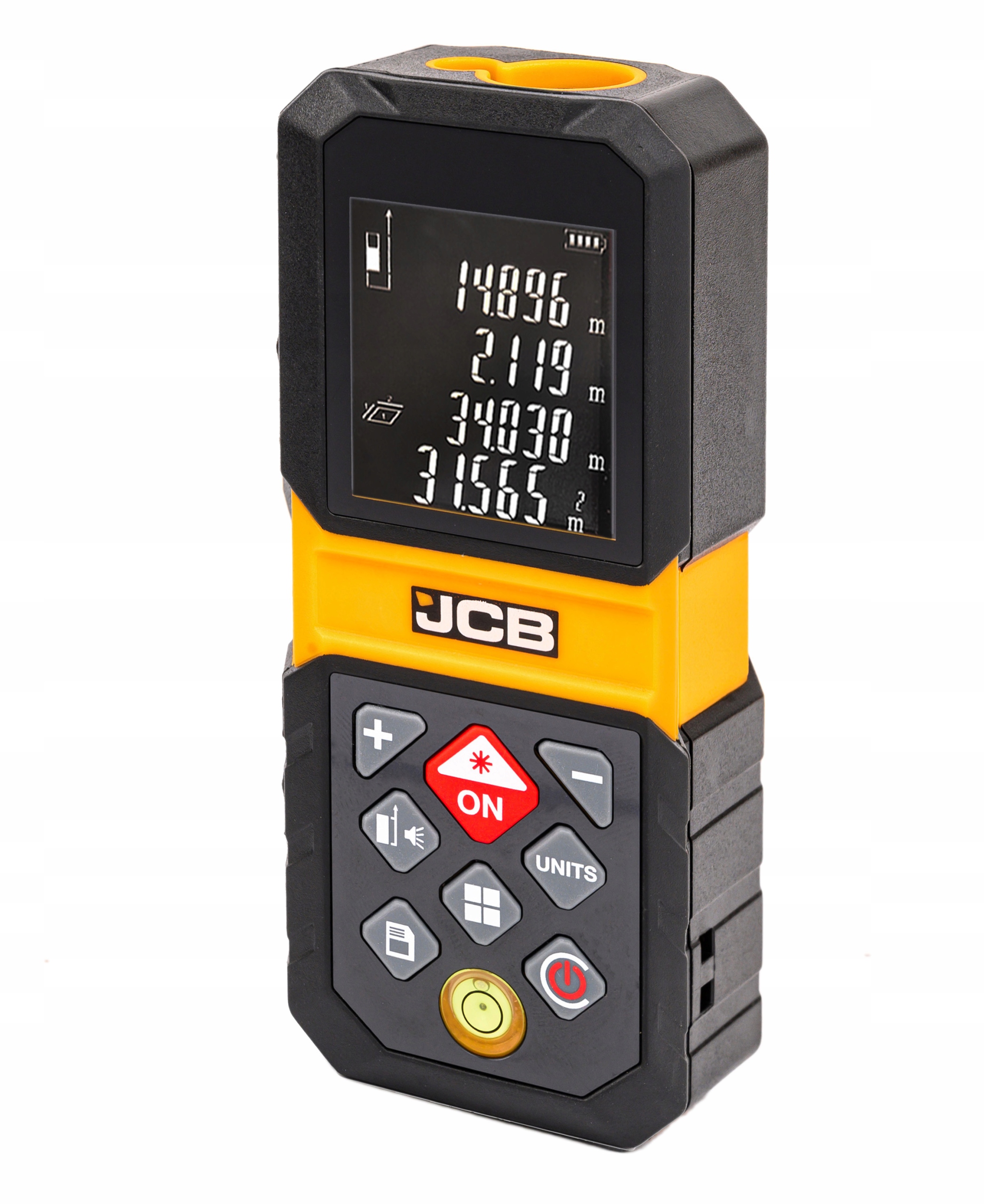 DALMIERZ LASEROWY MIERNIK LASEROWY OBLICZANIE POWIERZCHNI OBJĘTOŚCI 80M JCB Maksymalny zasięg 61-100 m