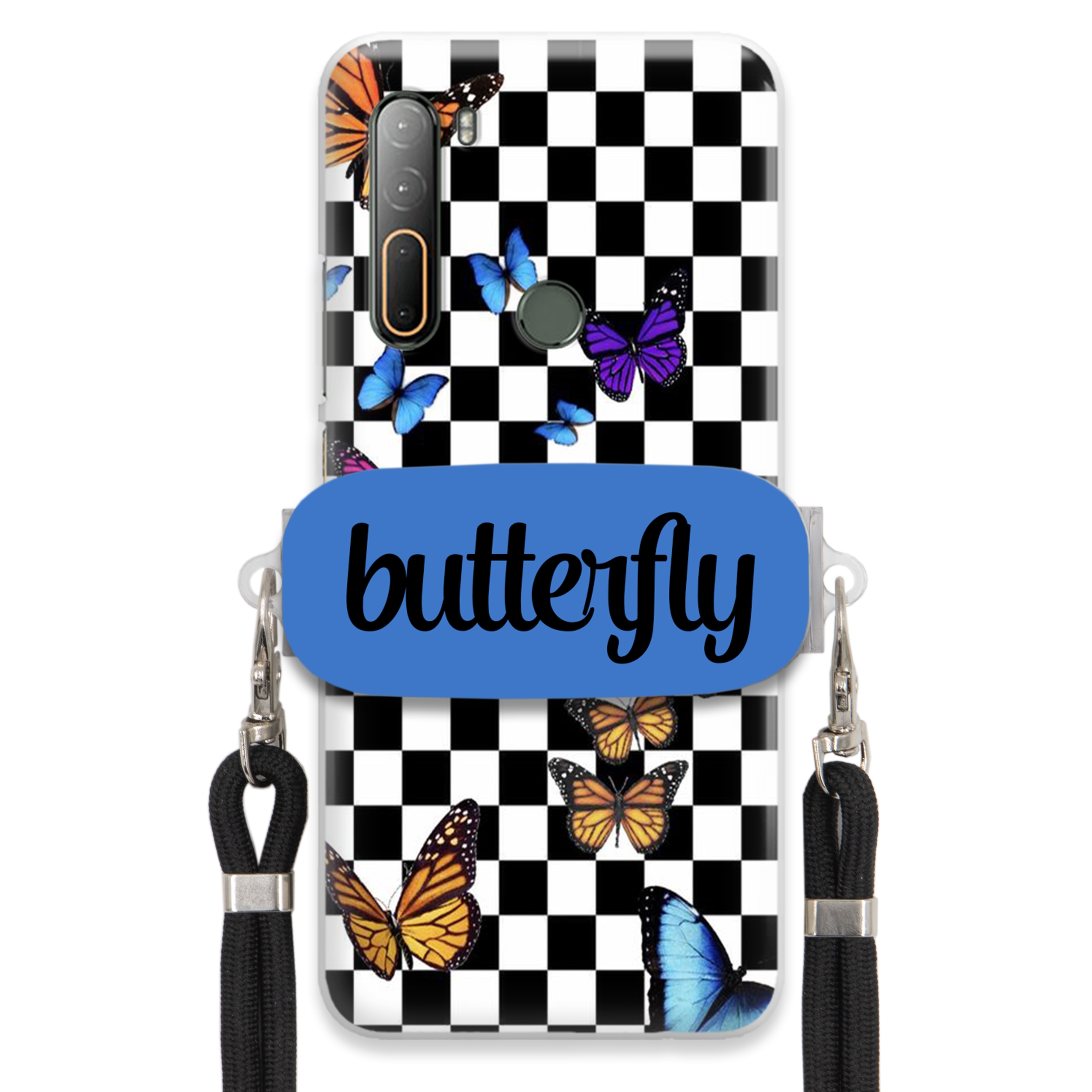 Pouzdro Pro Htc Desire U20 5G Case Obdélníkový Držák Vodítka Butterfly Motýli