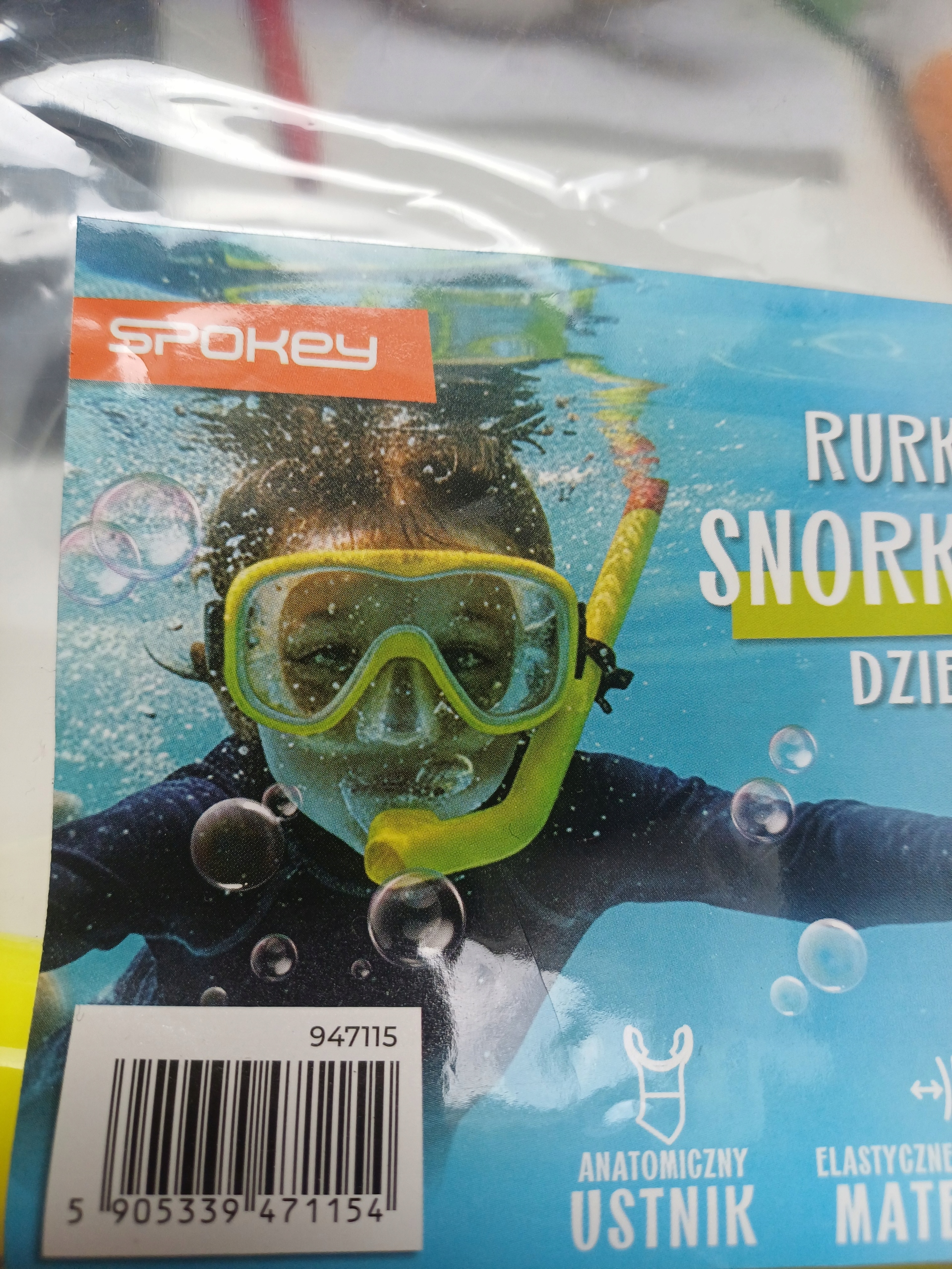 Fajka Spokey Rurka do snorkelingu dla dzieci żółty