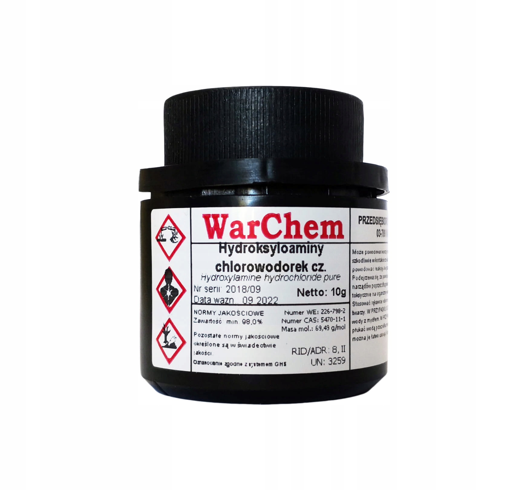 

Chlorowodorek Hydroksyloaminy czysty 10g