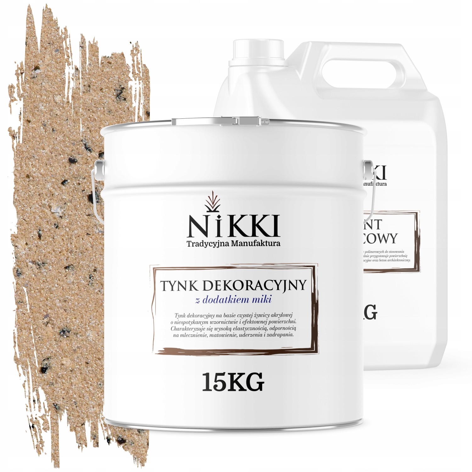 Dekoratívna Omietka Vonkajšia/vnútorná 15KG Béžová Čierna Strieborná Mika D813 +základný Náter