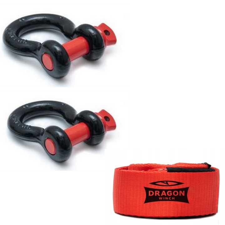 Dragon Winch x2 Sklo 1/1 8,5 t x1 Pas 3 m 9T navijaky Off Road 4x4 Atv
