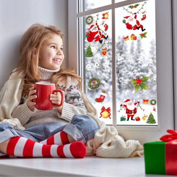 NAKLEJKI ŚWIĄTECZNE BOŻONARODZENIOWE OZDOBY NA OKNO SZYBĘ ŚNIEŻYNKI ŚWIĘTA Marka Stylizer