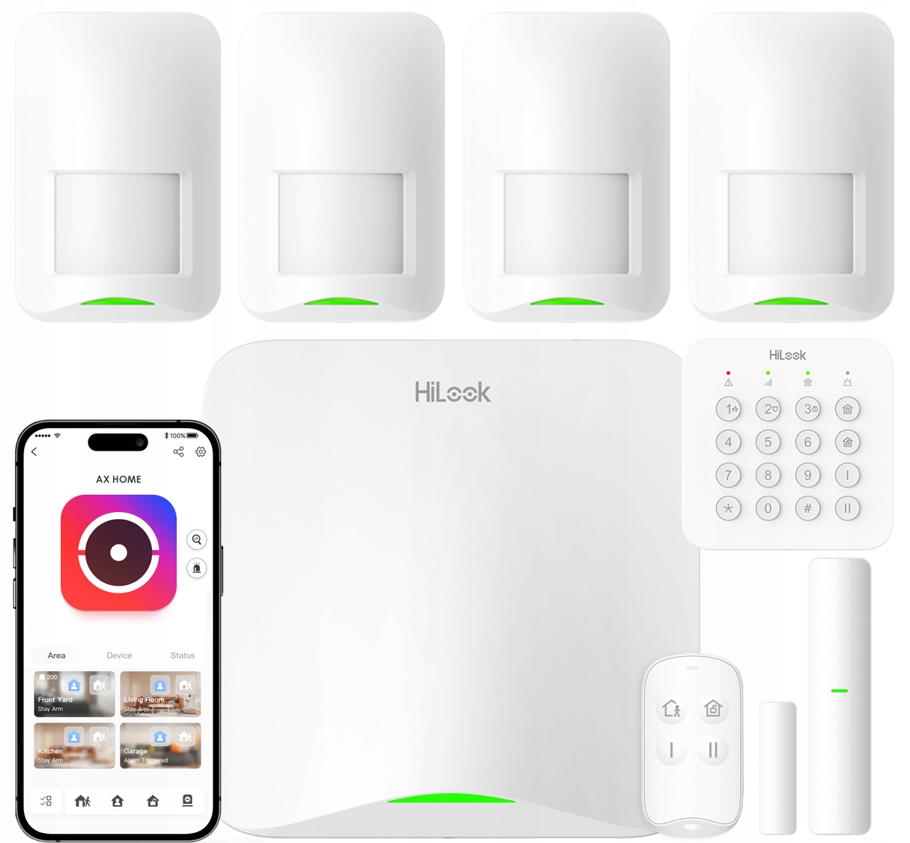 Alarmový set 4x Pir detektor Ax Home WiFi LTE/4G s manipulátorom Hilook