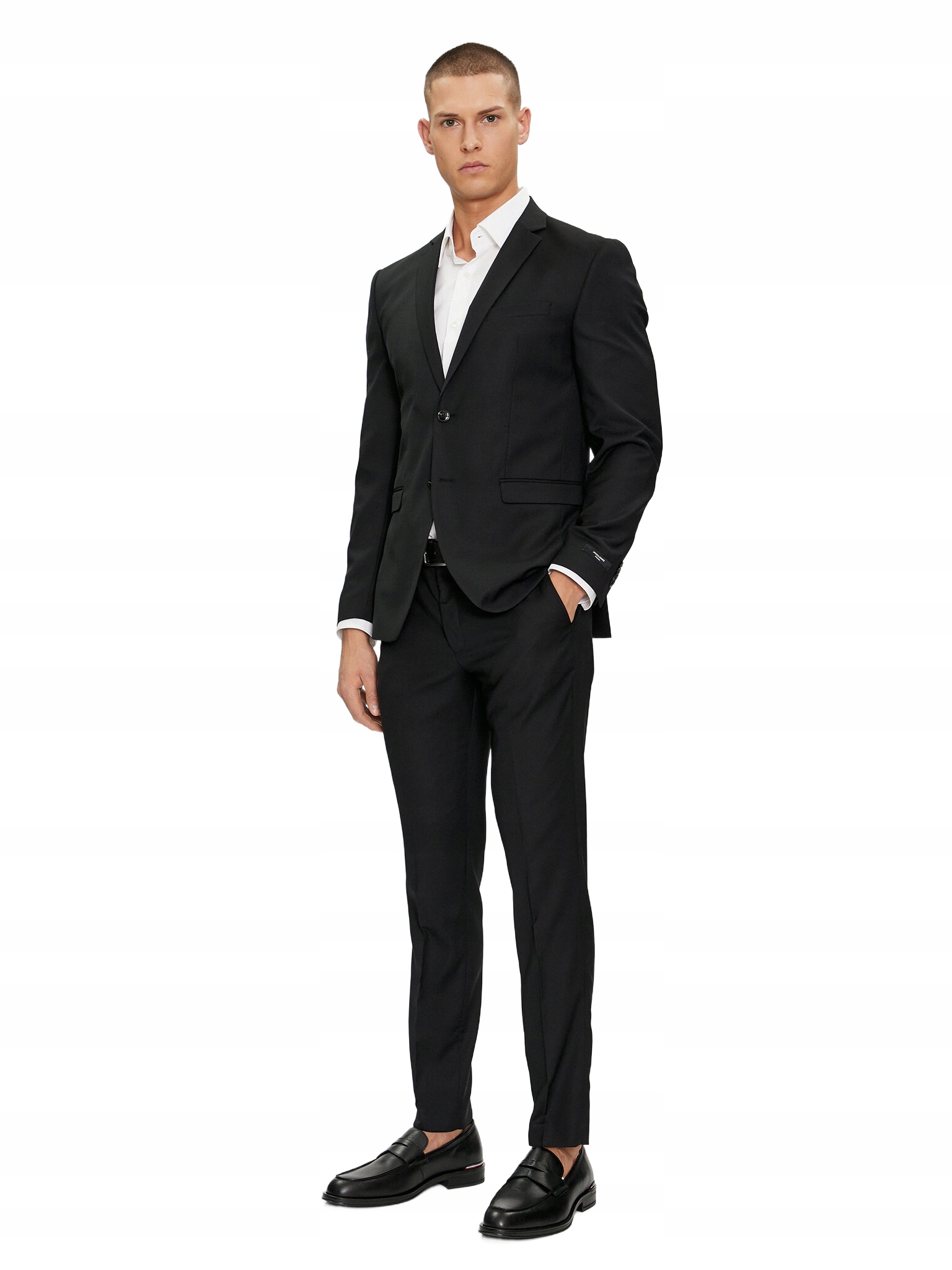 Jack&jones Černý Oblek S Elegantní Vlnou 48 6BA