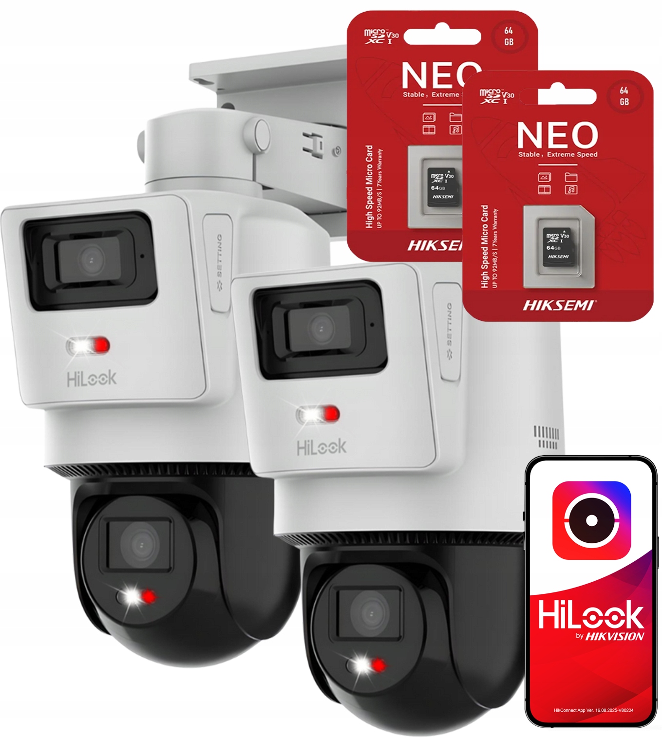 Sada rotačných kamier HiLook Hikvision TrandemVu 4MPx Dualna PTZ-D4 +64GB