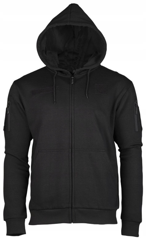 Mil-Tec Bluza Taktyczna z Kapturem na Suwak Czarna S