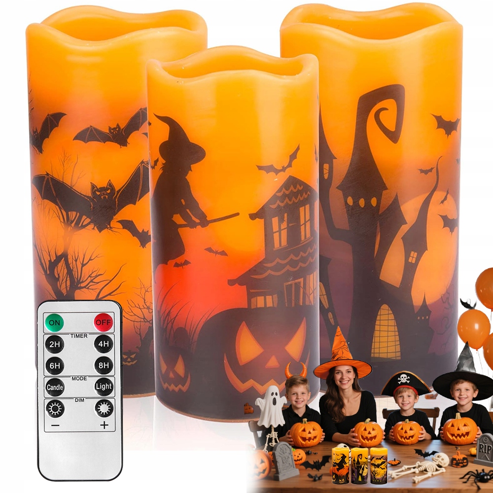 Halloweenské Led Svíčky S Blikajícím Žlutým Světlem Pro Dekoraci Domu