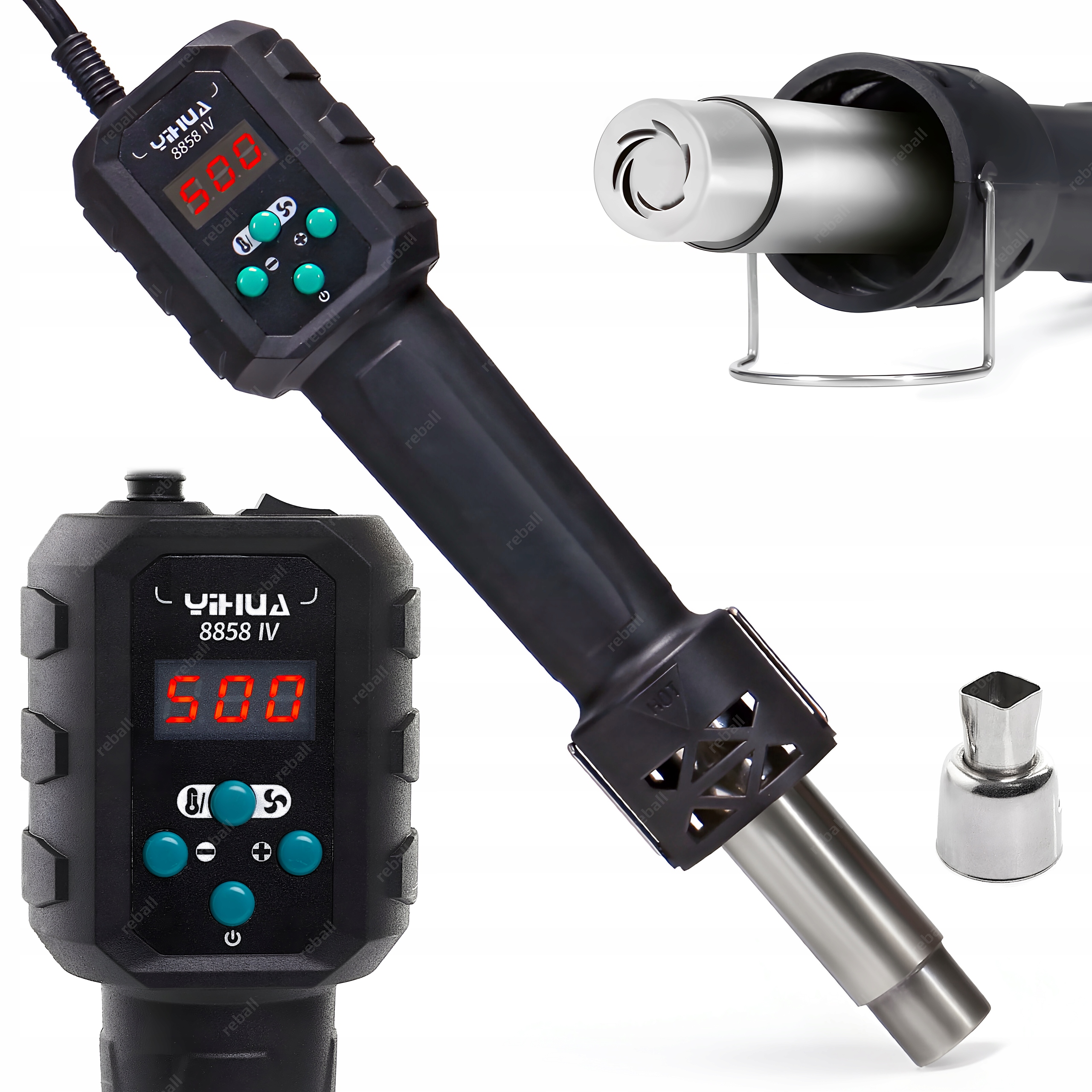 Mocna Spawarka Do Plastiku Spoiw Lutownica Opalarka Yihua 8858-IV 3 Dysze