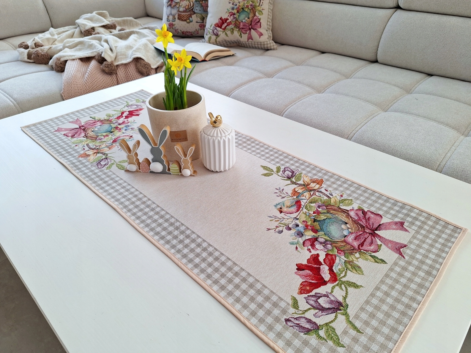 Velikonoční běhoun 40x100 cm 1290LI Květiny