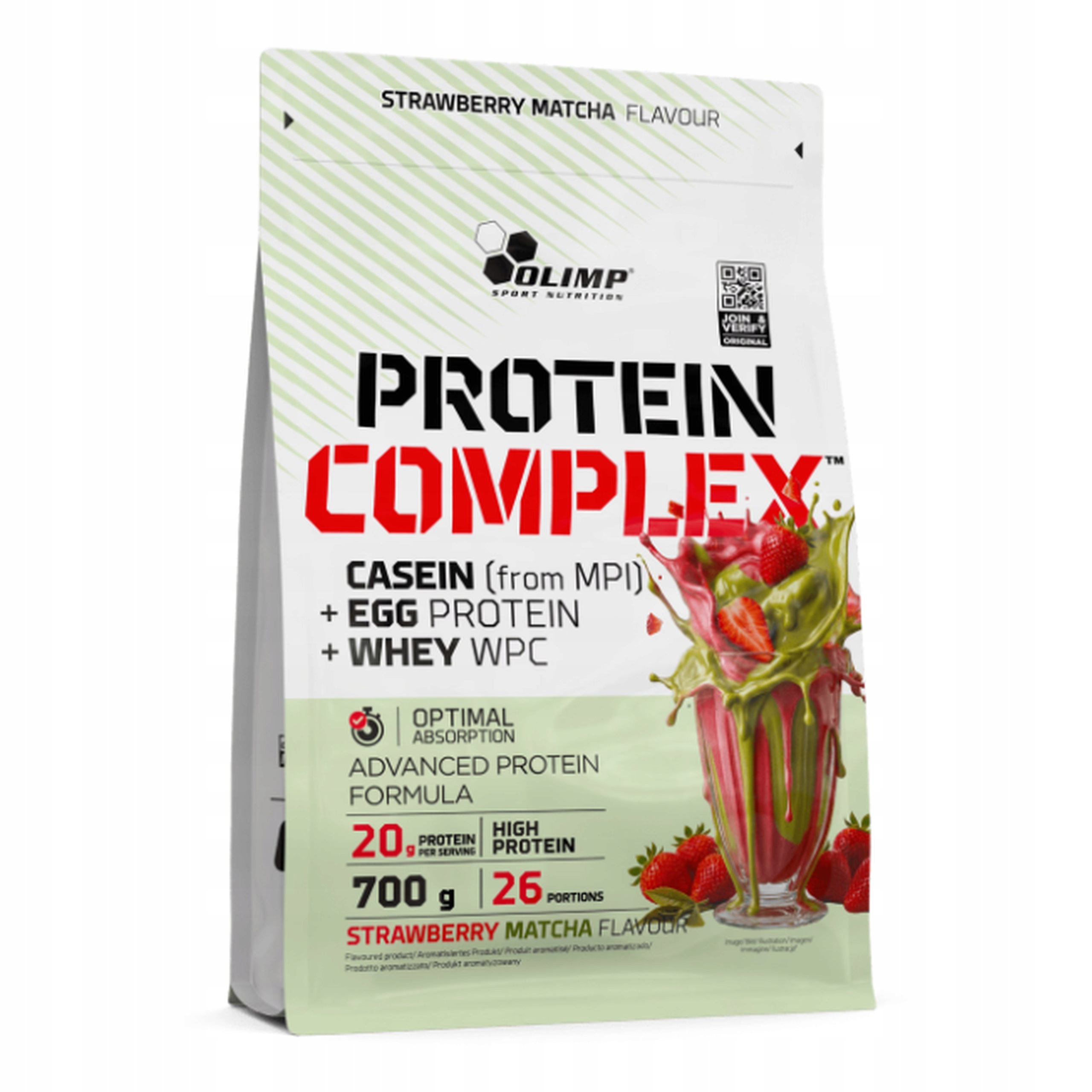 Olimp Whey Protein Complex 700 g Vaječný Bílek Izolát Syrovátka Jahoda