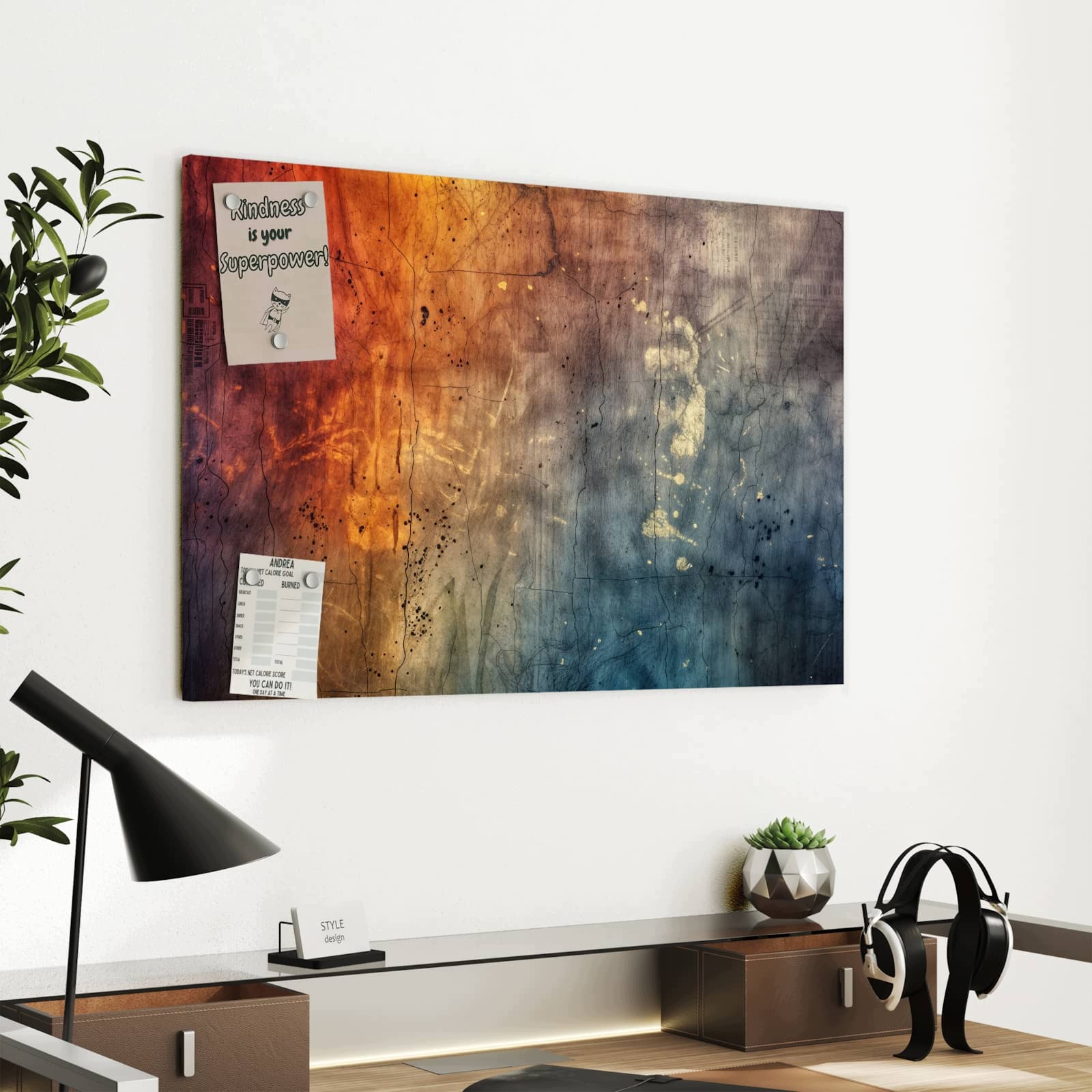 Magnetická tabule Abstraktní Paleta barev 60 × 40 cm