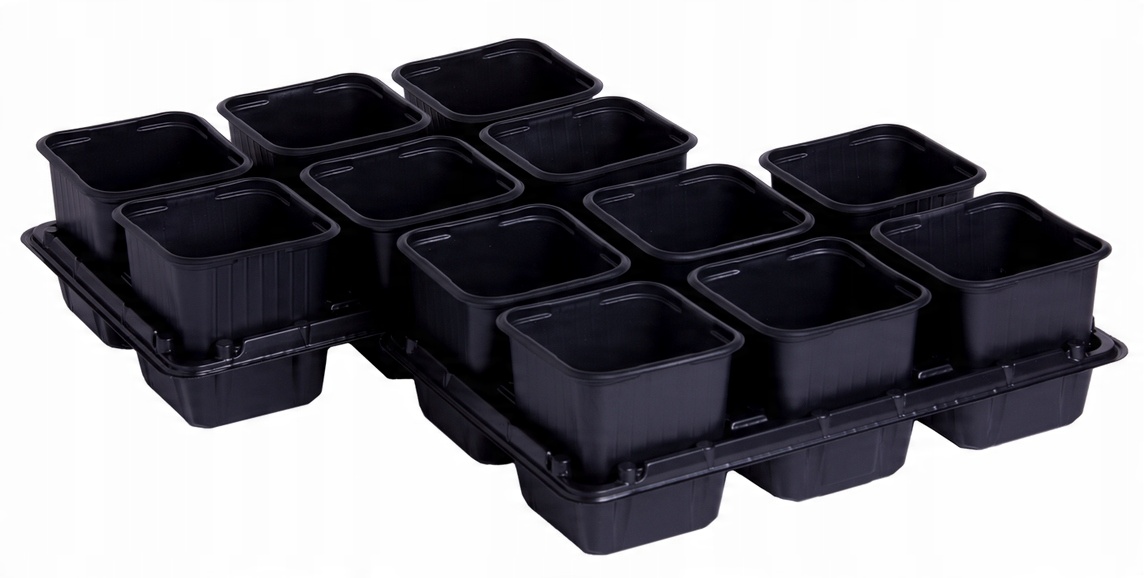 

Doniczka Plastikowa Kwadratowa 12 Szt + Paletka