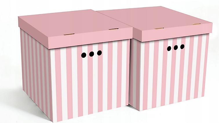 

Pudełko kartonowe Pojemnik paski róż 2szt MM