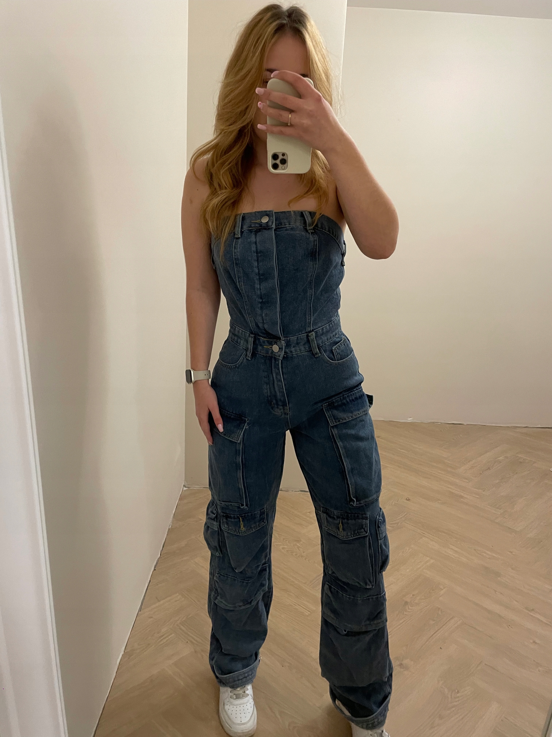 Dlouhý Džínový Overal S Kapsami So She DID Modrá L/40