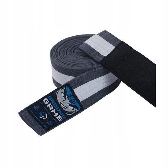 BJJ Kids Belt (Grey with white stripe) (K5 - 235cm)