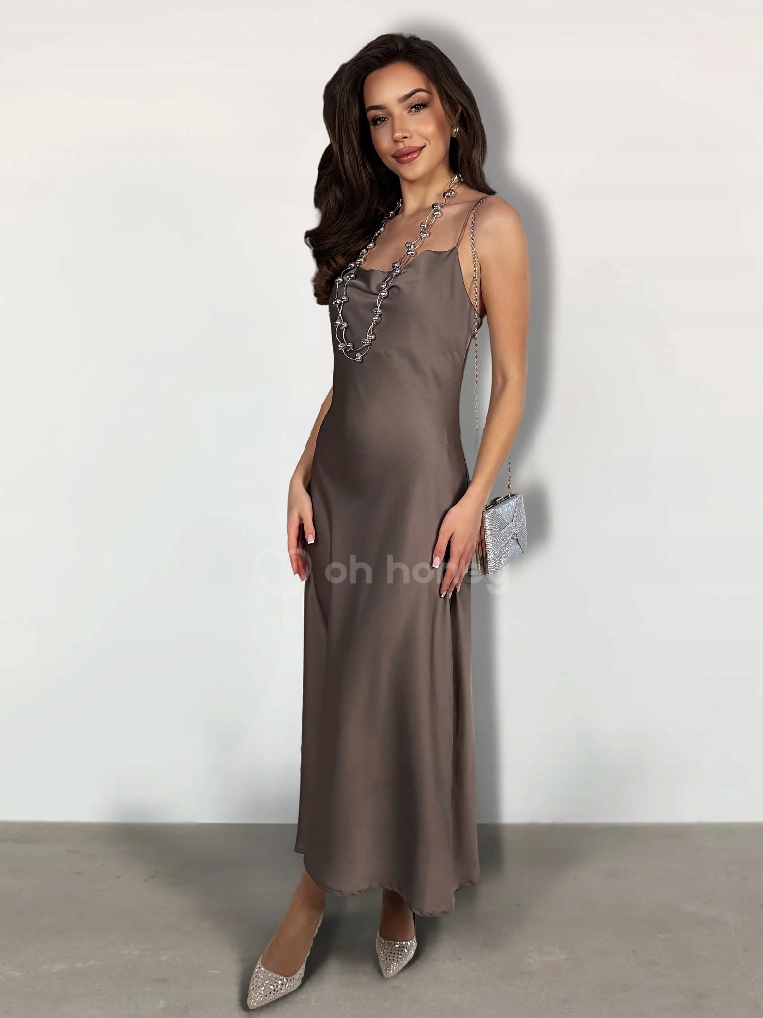 Šaty Maxi Taupe Orina Uni