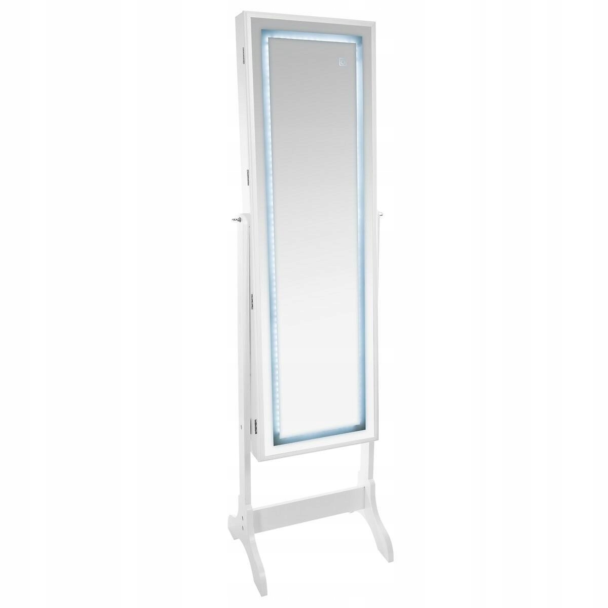 Lustro stojące Led z organizerem do makijażu do toaletki 155 cm