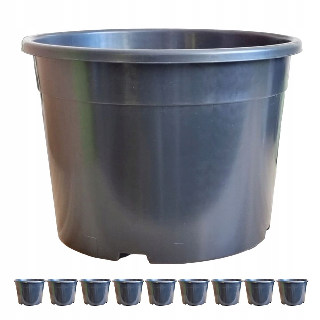 Doniczki produkcyjne duże z rantem DonKwiat RS25R 25L 39cm okrągłe x 10szt.