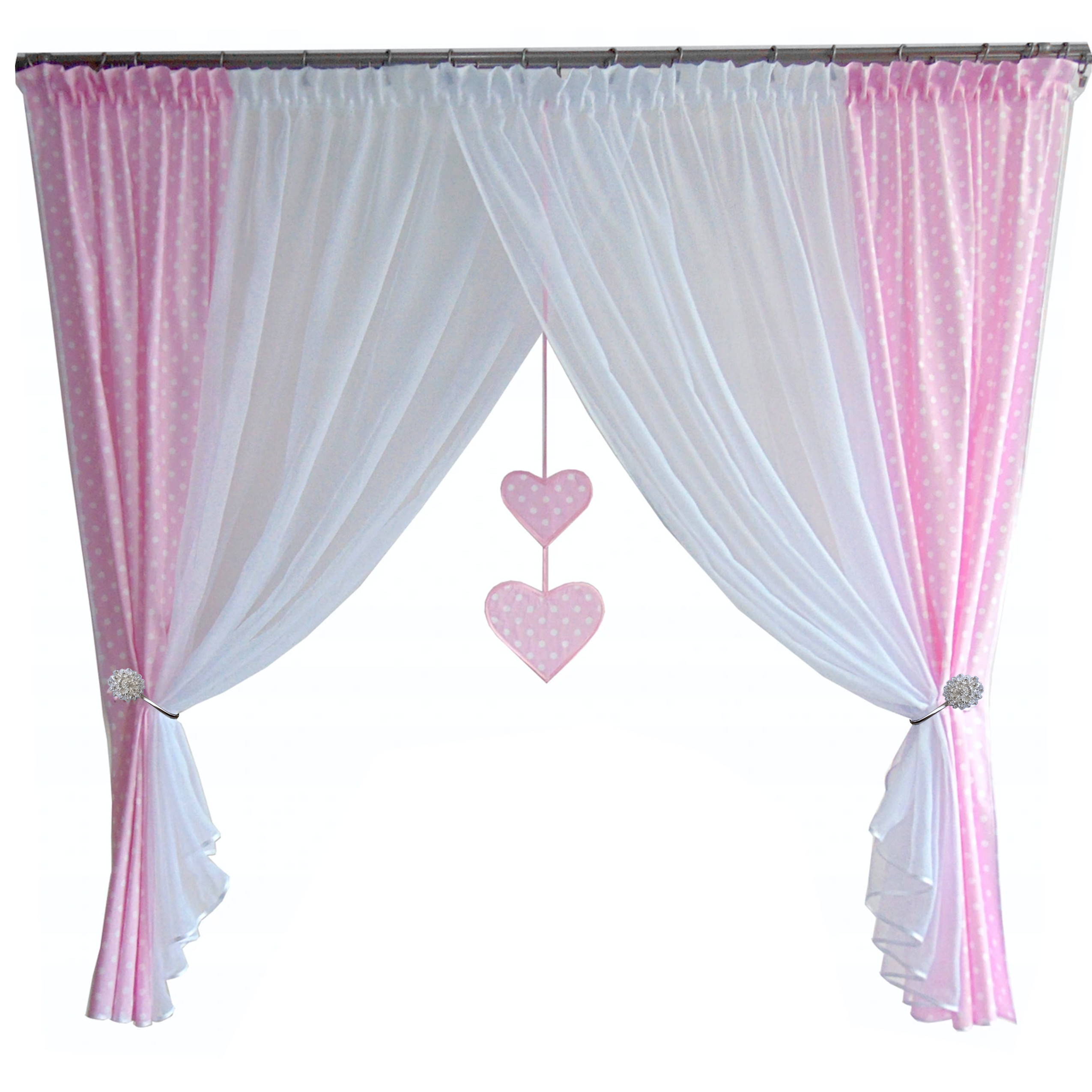 

Firana z serduszkami i magnesami 400x160 kolory