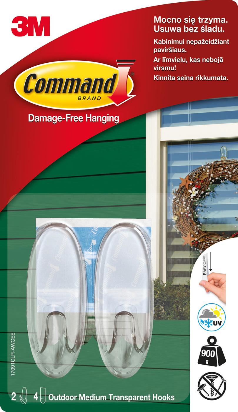 

Przezroczyste Haki Command Outdoor, 2szt 4 paski
