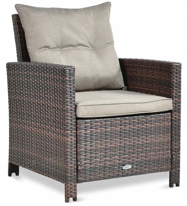 Zahradní křeslo Technorattanové Velké Ibiza na balkon Terasa Hnědá