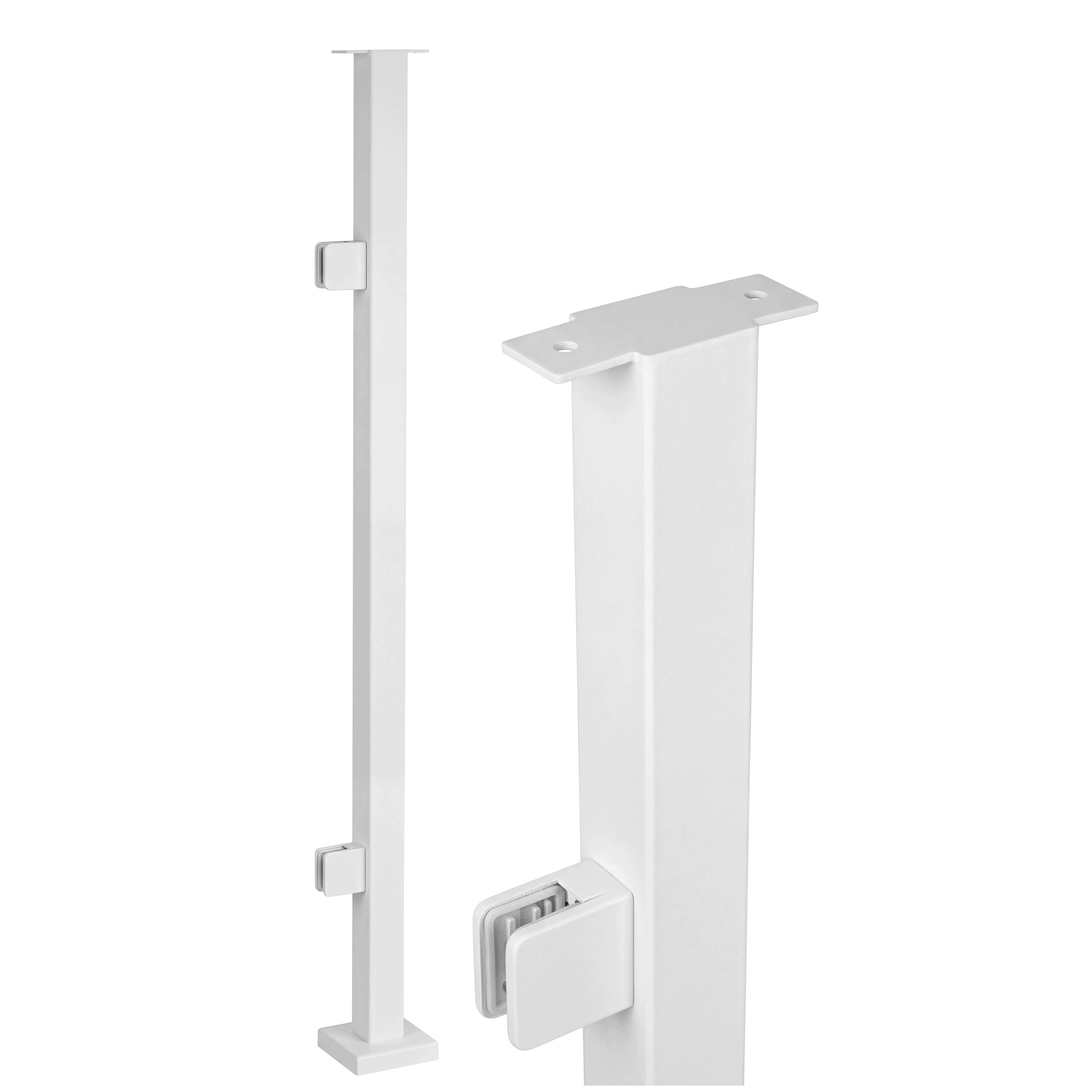 Startovací sloupek pro skleněné zábradlí 100 cm Sklo Bílý 40x40 mm Loft