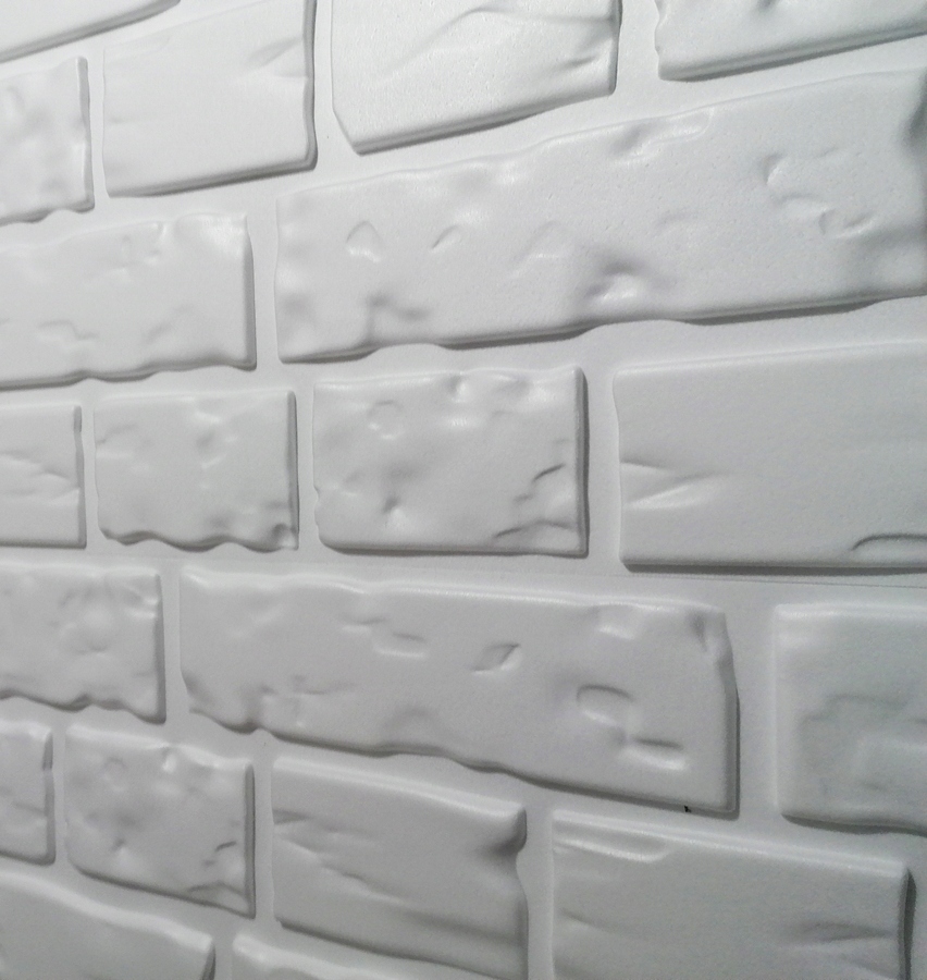 Białe Styr Panele Ścienne 3D jak Gipsowe Cegła II Typ dekor