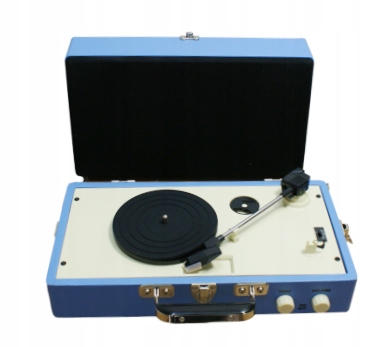 Auna 10027092 Retro gramofon, odnímatelný reproduktor, Aux, modrý
