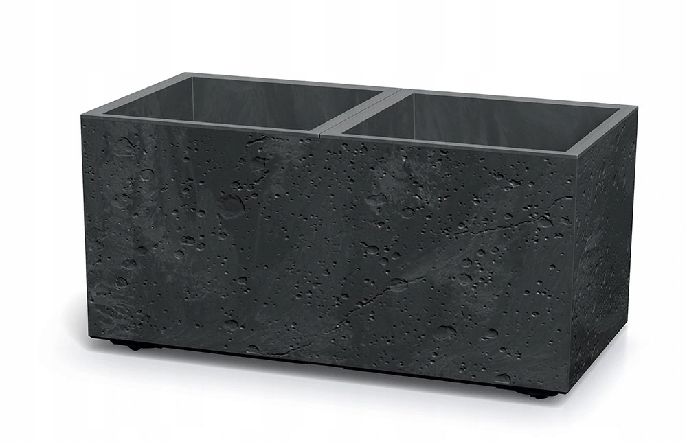 Kvetináč Prosperplast Sierra Case beton effect 77 cm čierny betón