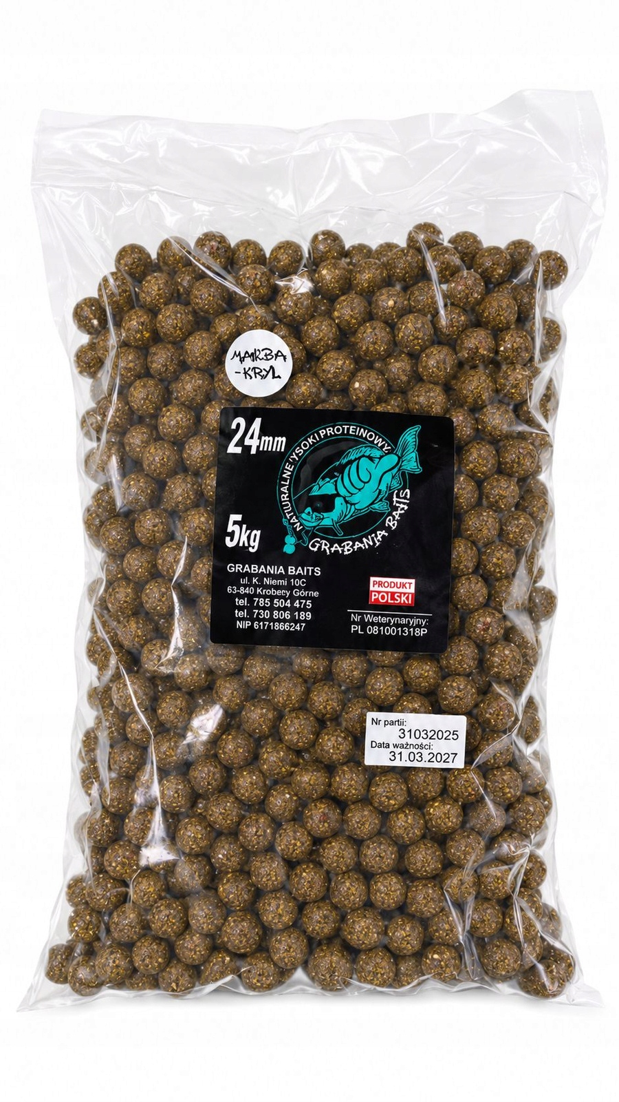 Kulki proteinowe Grabania Baits 5kg 24mm Małża Kryl