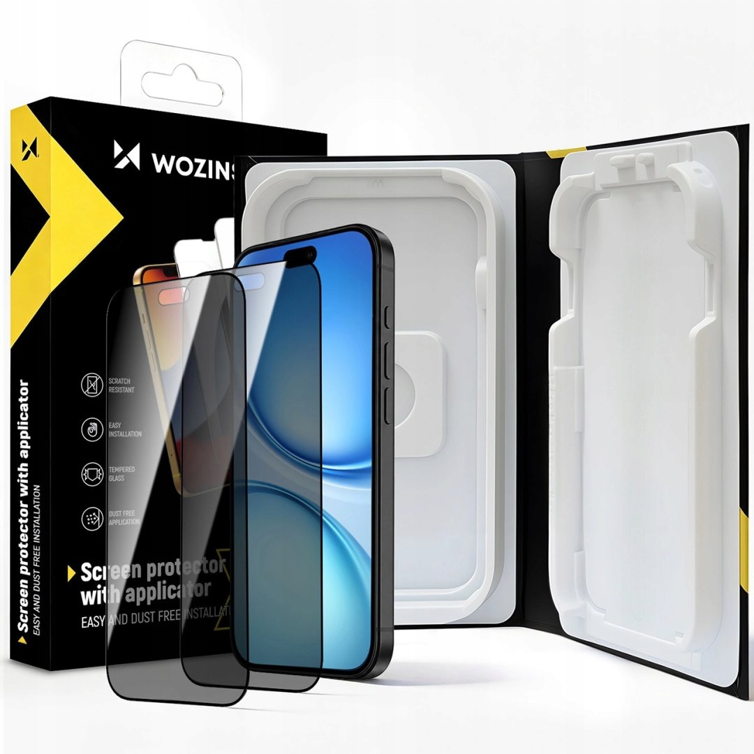Wozinsky EasyFit Privacy Glass na iPhone 17 / 16 Pro 2 szt
