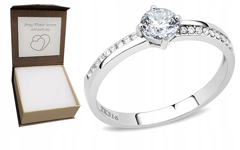 

Pierścionek zaręczynowy Yes I Do 316 L Grawer r.17