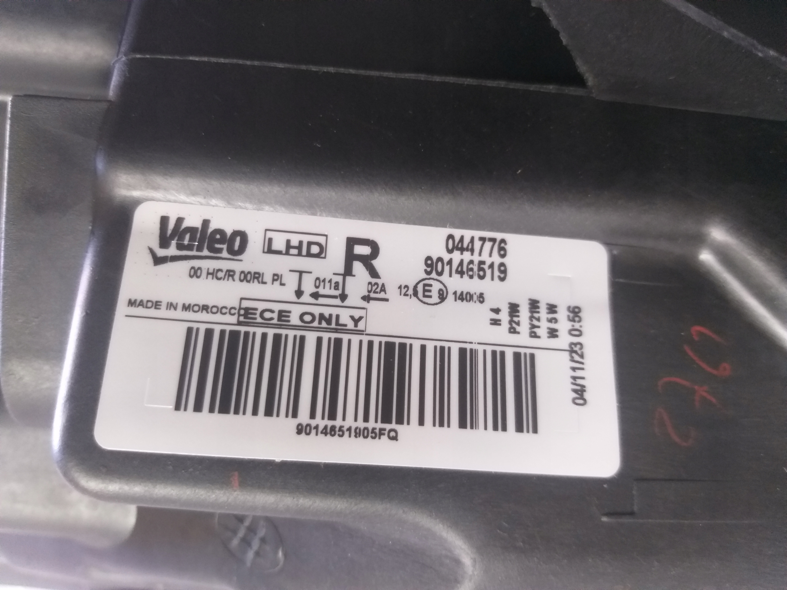 LIGHT FRONT RIGHT DACIA DOKKER 90146519