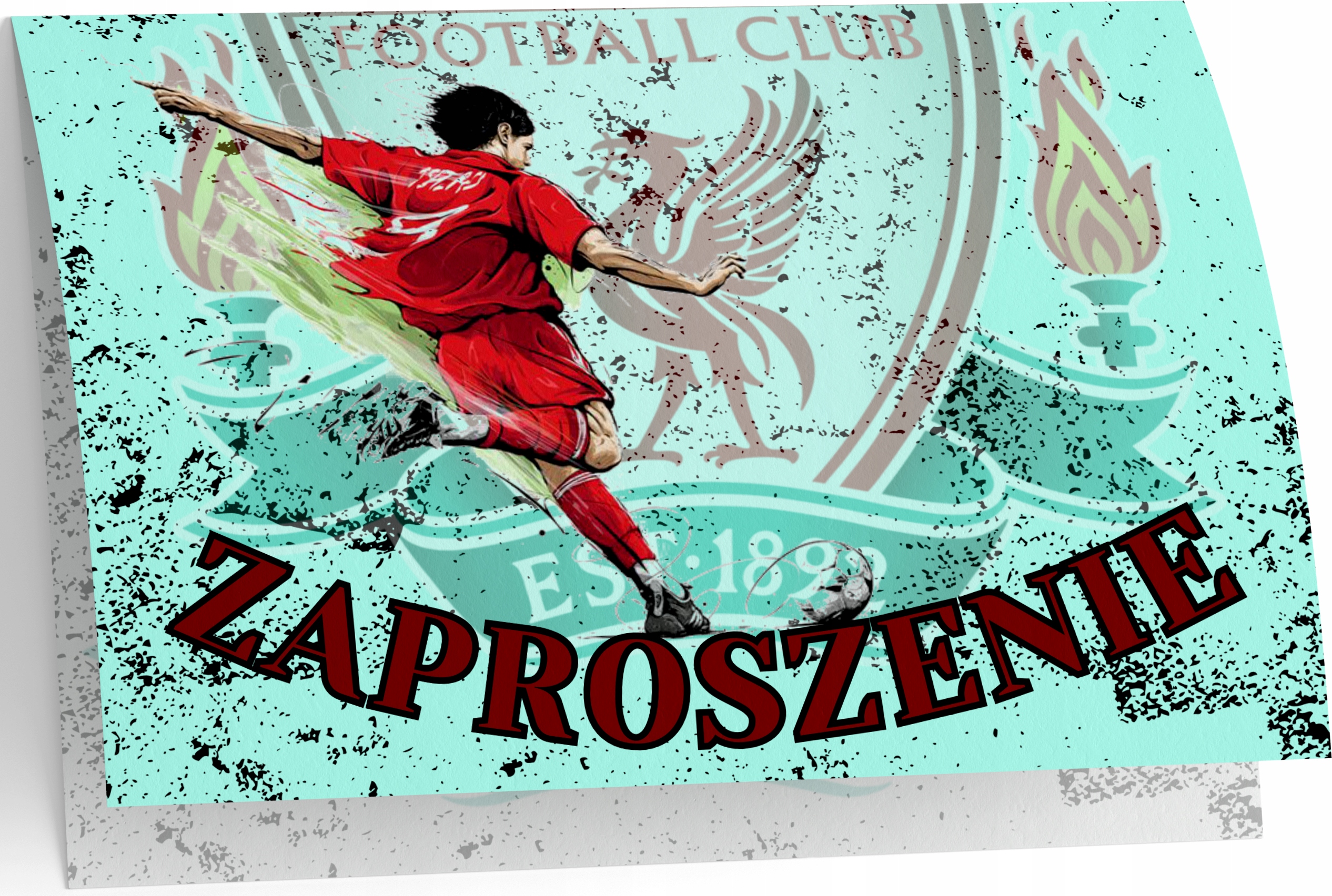 ZAPROSZENIE LIVERPOOL DRUŻYNY PIŁKARSKIE ZAPROSZANIA URODZINOWE 20x15 cm