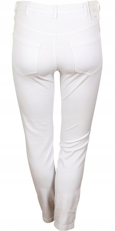 SPODNIE JEANSOWE RURKI STRETCH BIAŁE ZIZZI WYSOKI STAN 305L N78 48 Fason rurki