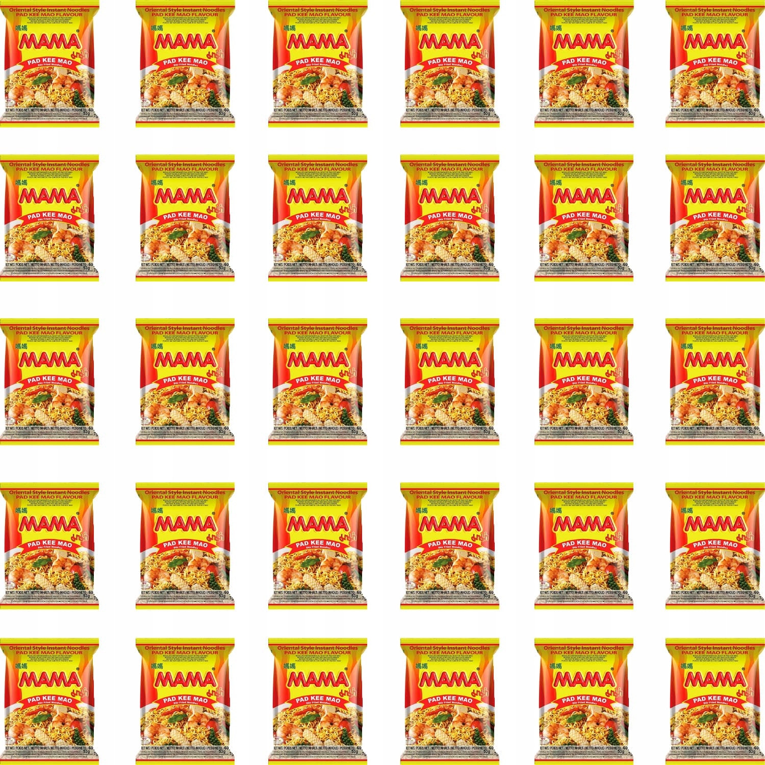 Karton Tajski Makaron Pszenny Błyskawiczny Instant Pad Kee Mao 30x 60g Mama