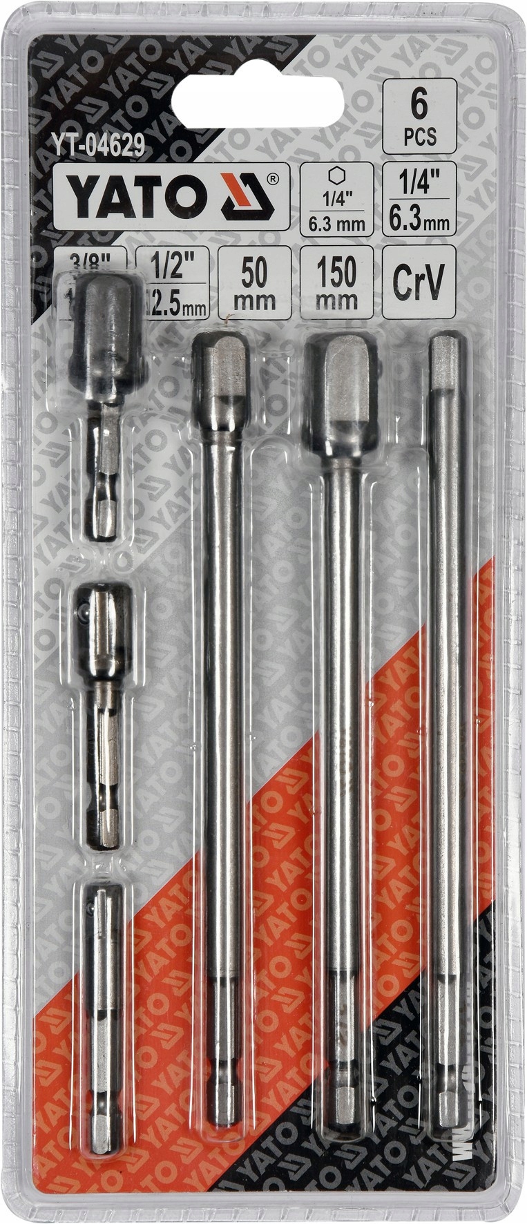 ADAPTER DO NASADEK HEX REDUKCJE 1/4 3/8 1/2 6 SZT Marka Yato