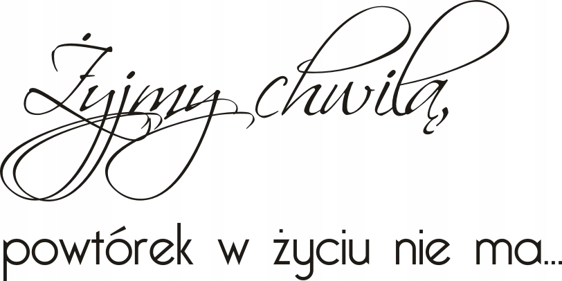 

Napis na ścianę, naklejka - Żyjmy chwilą - 96